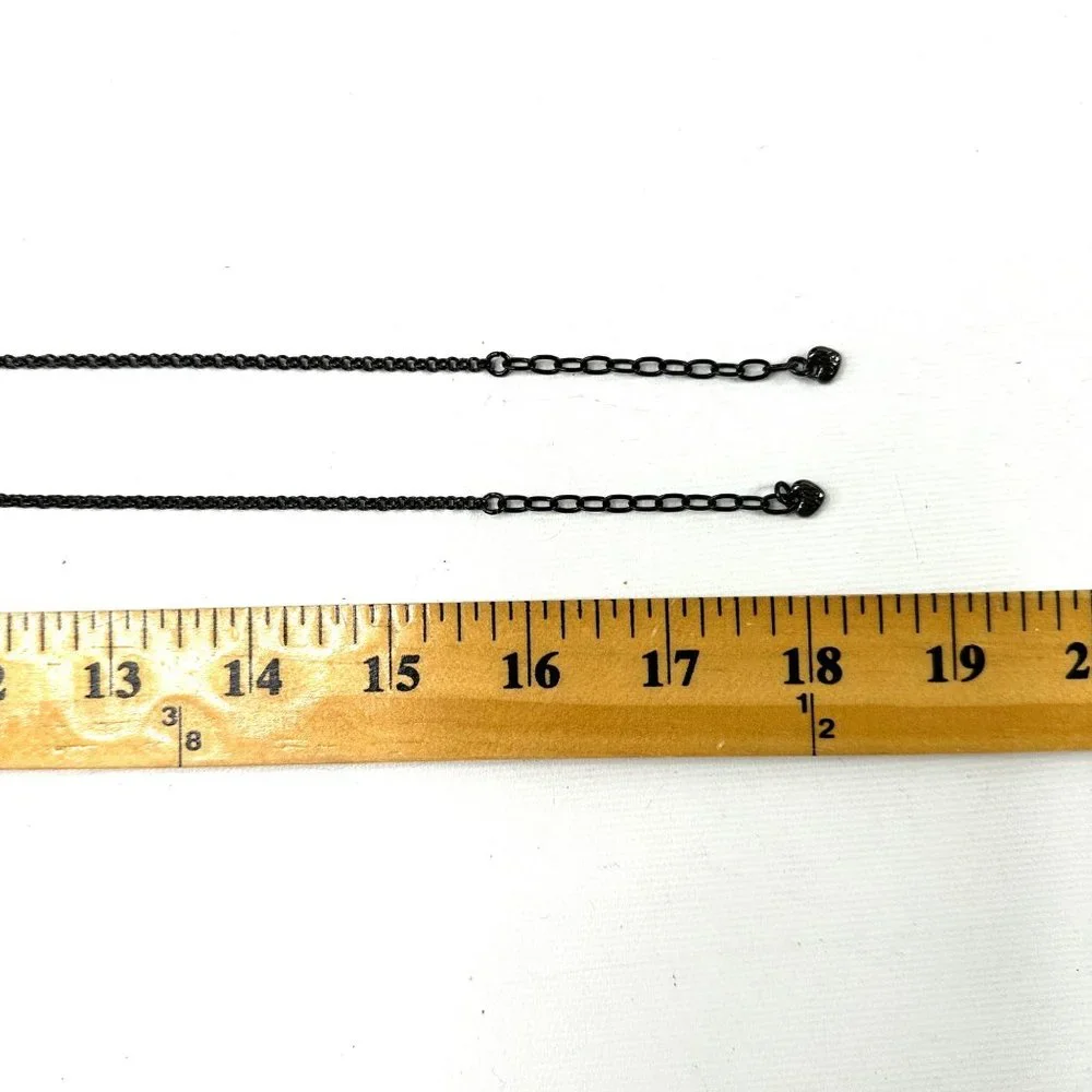 Brighton Monarch Necklaces Set of 2 Love Strength 18" Black Chains - Picture 9 of 10